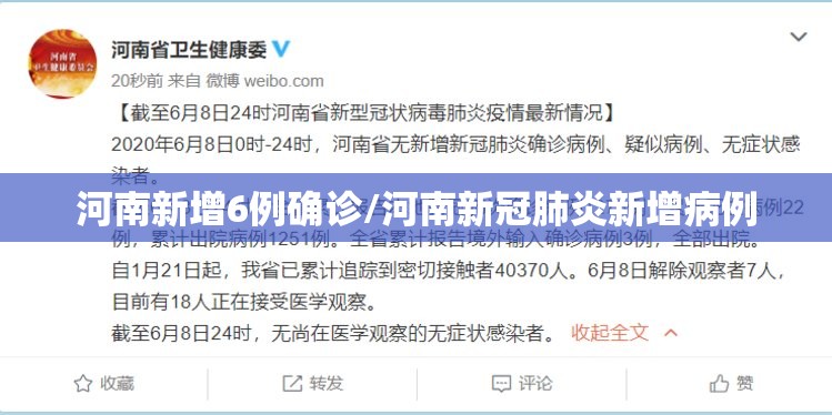 河南新增6例确诊/河南新冠肺炎新增病例 河南新增6例确诊/河南新冠肺炎新增病例