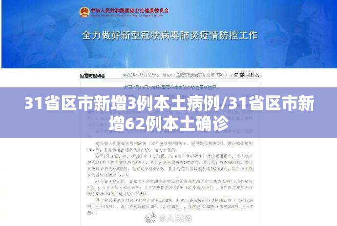 31省区市新增3例本土病例/31省区市新增62例本土确诊