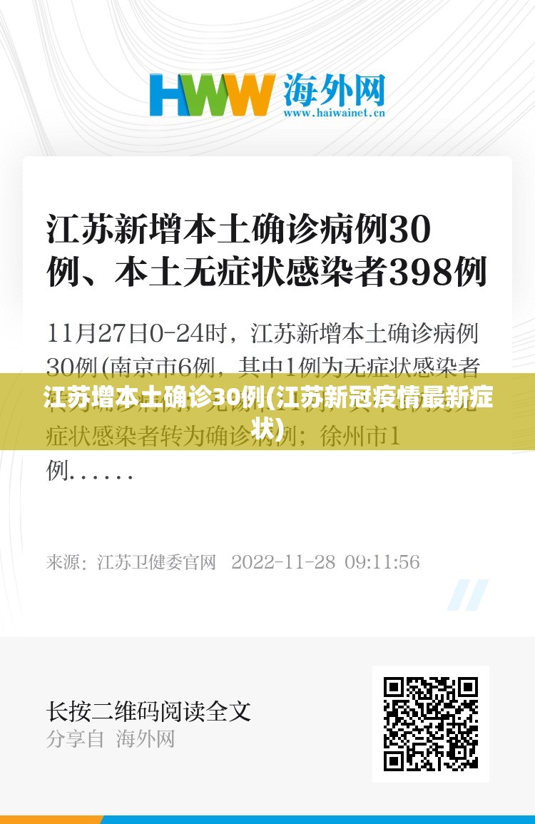 江苏增本土确诊30例(江苏新冠疫情最新症状) 江苏增本土确诊30例(江苏新冠疫情最新症状)