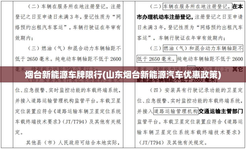 烟台新能源车牌限行(山东烟台新能源汽车优惠政策)