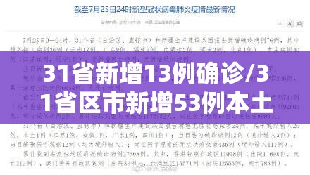 31省新增13例确诊/31省区市新增53例本土确诊 31省新增13例确诊/31省区市新增53例本土确诊