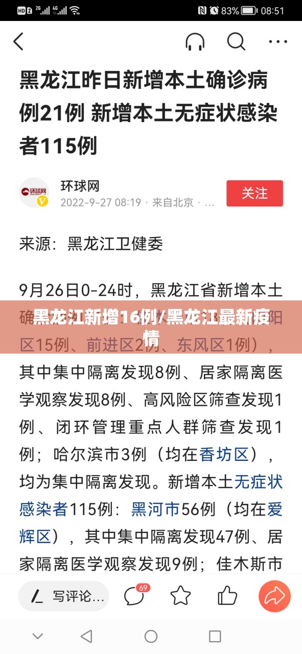 黑龙江新增16例/黑龙江最新疫情