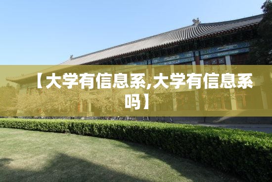 【大学有信息系,大学有信息系吗】