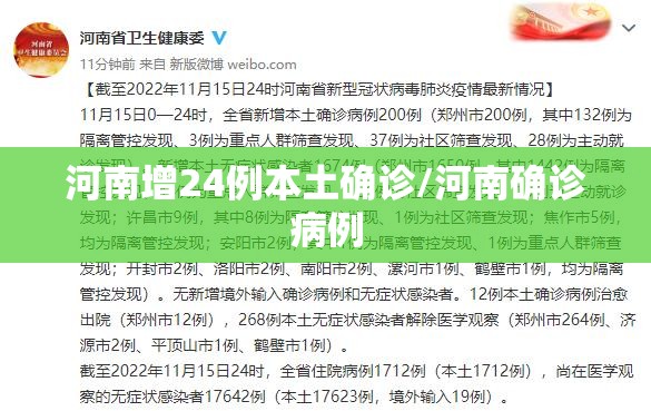 河南增24例本土确诊/河南确诊病例