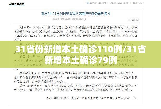 31省份新增本土确诊110例/31省新增本土确诊79例