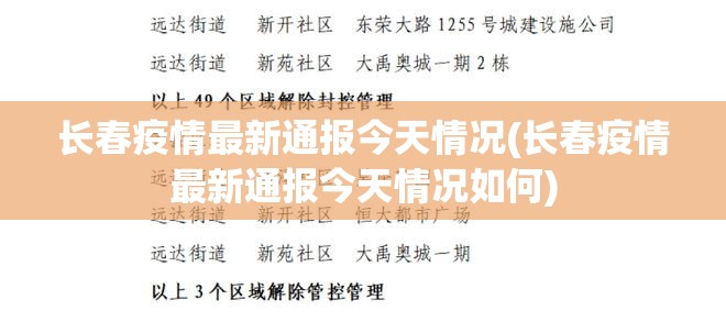 长春疫情最新通报今天情况(长春疫情最新通报今天情况如何)