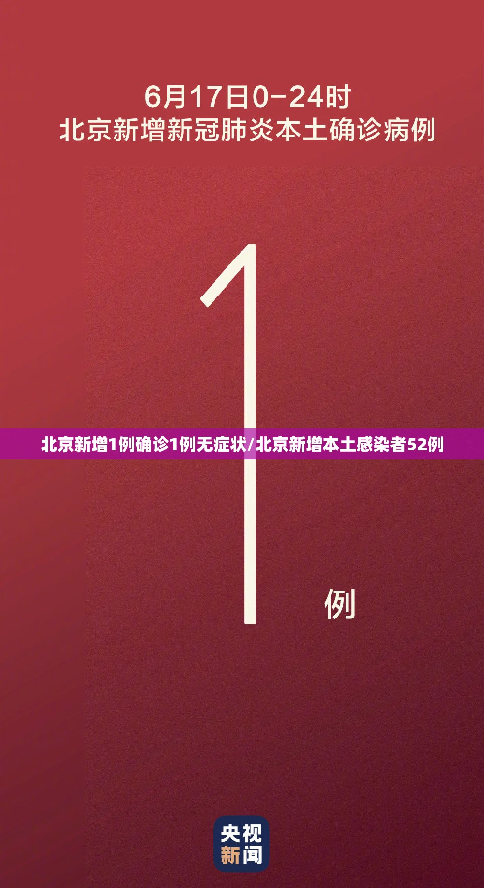 北京新增1例确诊1例无症状/北京新增本土感染者52例
