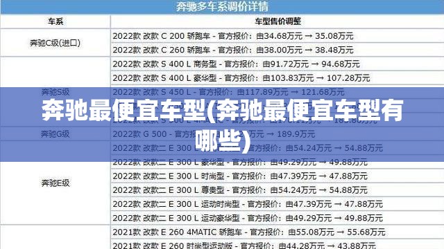 奔驰最便宜车型(奔驰最便宜车型有哪些)