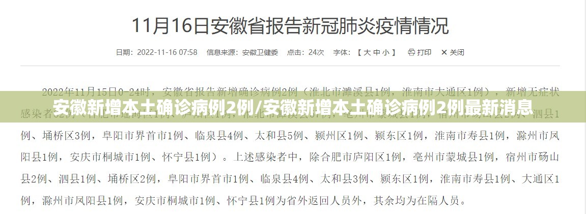 安徽新增本土确诊病例2例/安徽新增本土确诊病例2例最新消息 安徽新增本土确诊病例2例/安徽新增本土确诊病例2例最新消息
