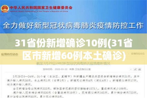 31省份新增确诊10例(31省区市新增60例本土确诊) 31省份新增确诊10例(31省区市新增60例本土确诊)