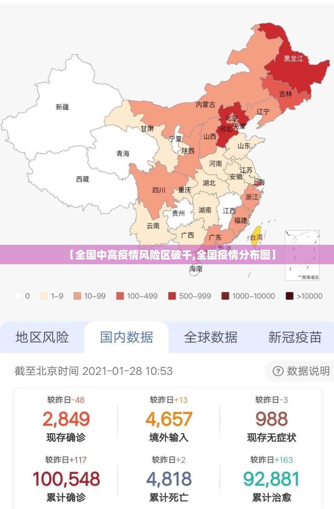 【全国中高疫情风险区破千,全国疫情分布图】