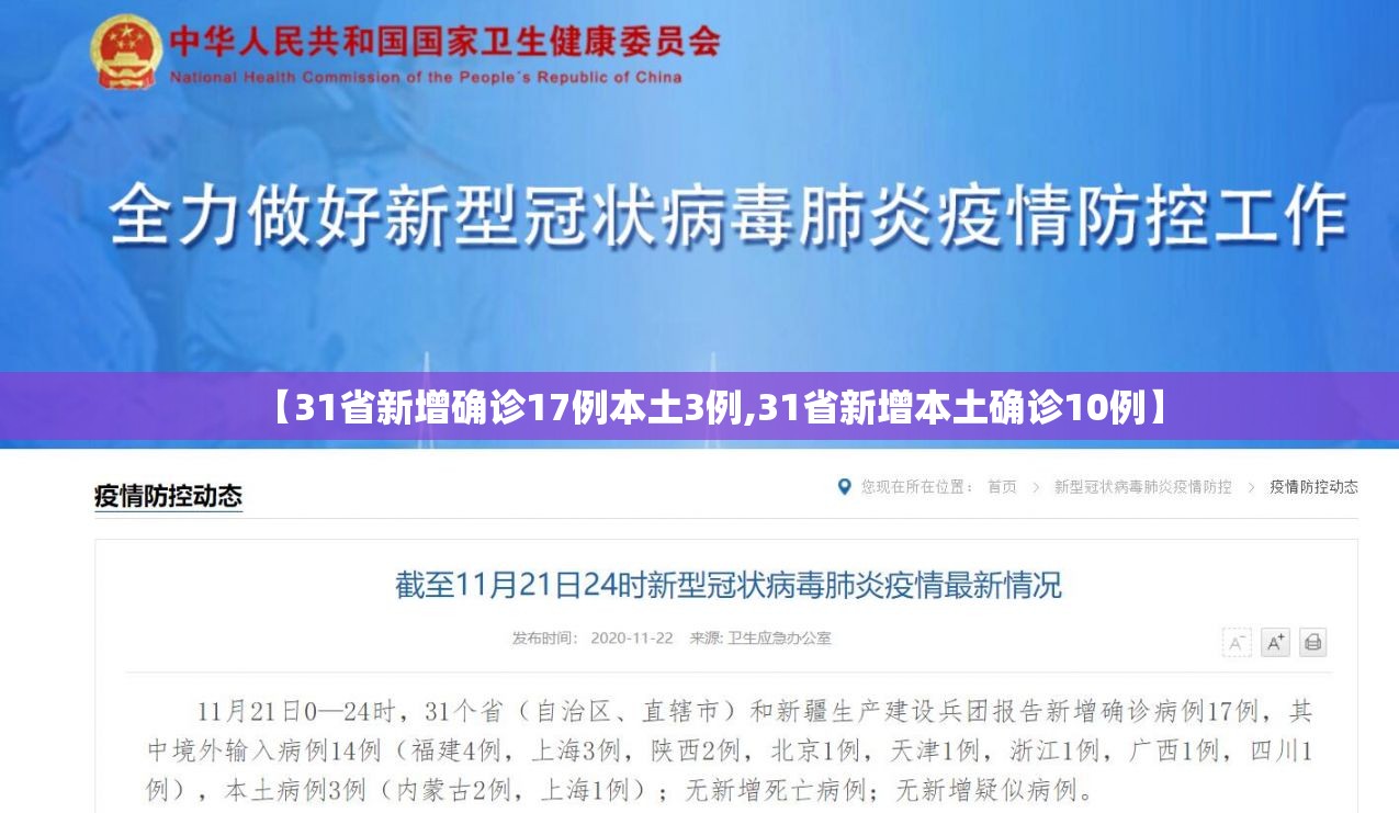 【31省新增确诊17例本土3例,31省新增本土确诊10例】 【31省新增确诊17例本土3例,31省新增本土确诊10例】