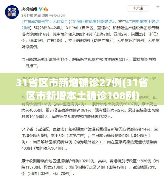 31省区市新增确诊27例(31省区市新增本土确诊108例)