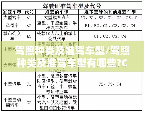 驾照种类及准驾车型/驾照种类及准驾车型有哪些?C1和C2驾照开什么车合适? 驾照种类及准驾车型/驾照种类及准驾车型有哪些?C1和C2驾照开什么车合适?