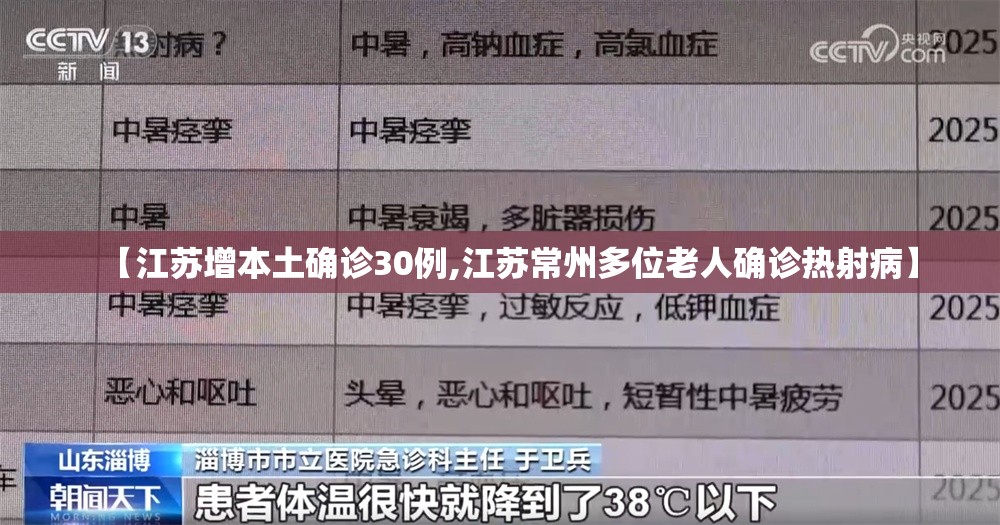【江苏增本土确诊30例,江苏常州多位老人确诊热射病】
