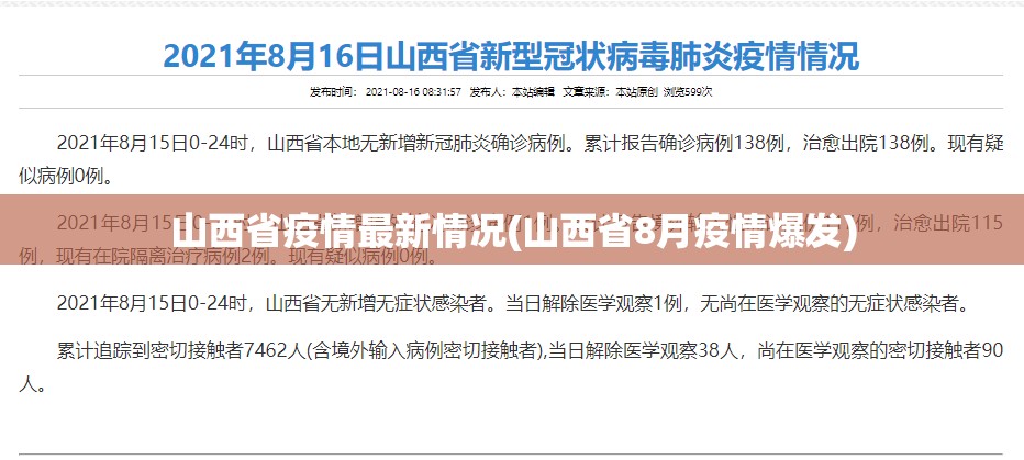 山西省疫情最新情况(山西省8月疫情爆发)