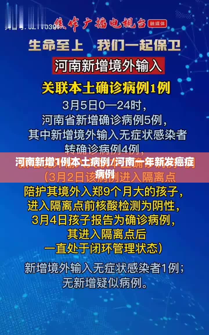 河南新增1例本土病例/河南一年新发癌症病例 河南新增1例本土病例/河南一年新发癌症病例