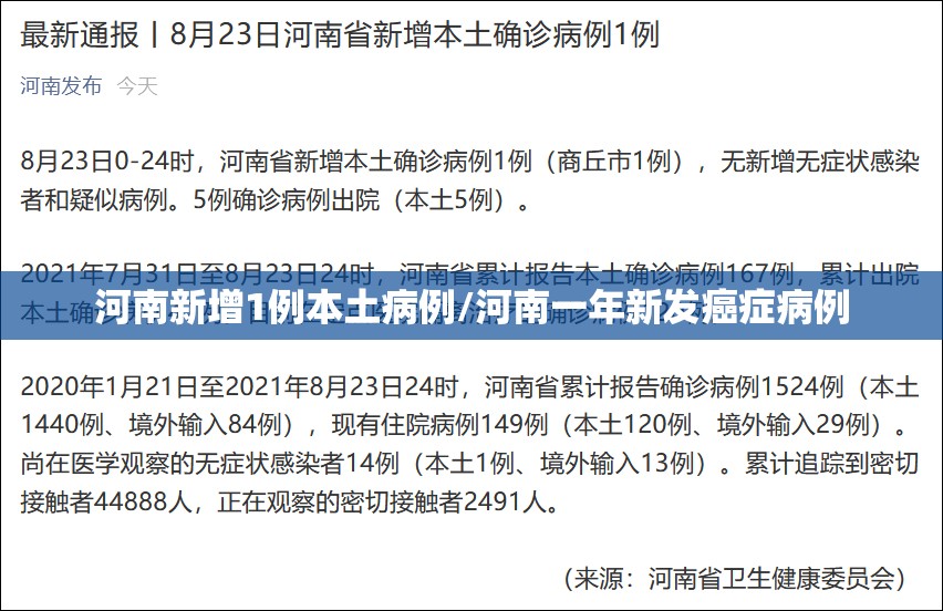 河南新增1例本土病例/河南一年新发癌症病例