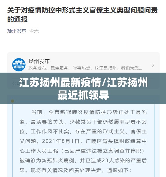 江苏扬州最新疫情/江苏扬州最近抓领导