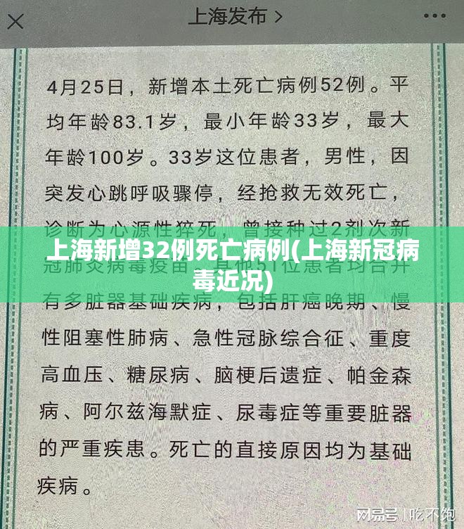上海新增32例死亡病例(上海新冠病毒近况)