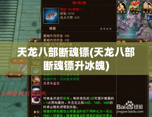 天龙八部断魂镖(天龙八部断魂镖升冰魄)