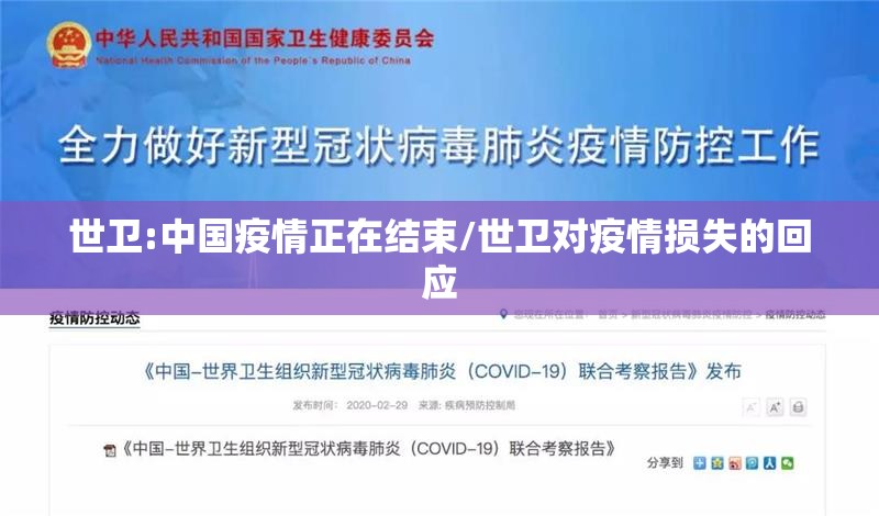 世卫:中国疫情正在结束/世卫对疫情损失的回应