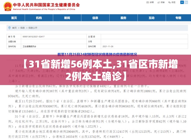【31省新增56例本土,31省区市新增2例本土确诊】