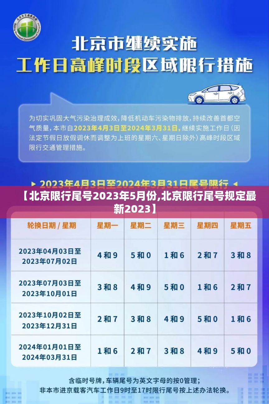 【北京限行尾号2023年5月份,北京限行尾号规定最新2023】 【北京限行尾号2023年5月份,北京限行尾号规定最新2023】