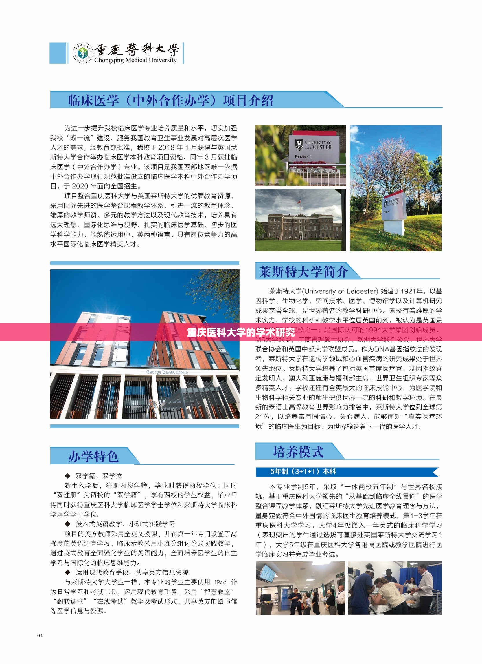 重庆医科大学的学术研究