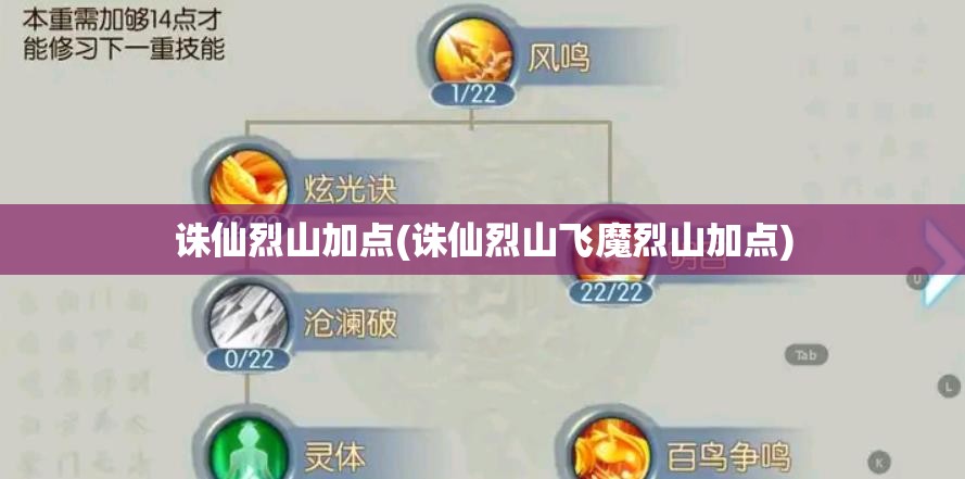 诛仙烈山加点(诛仙烈山飞魔烈山加点)