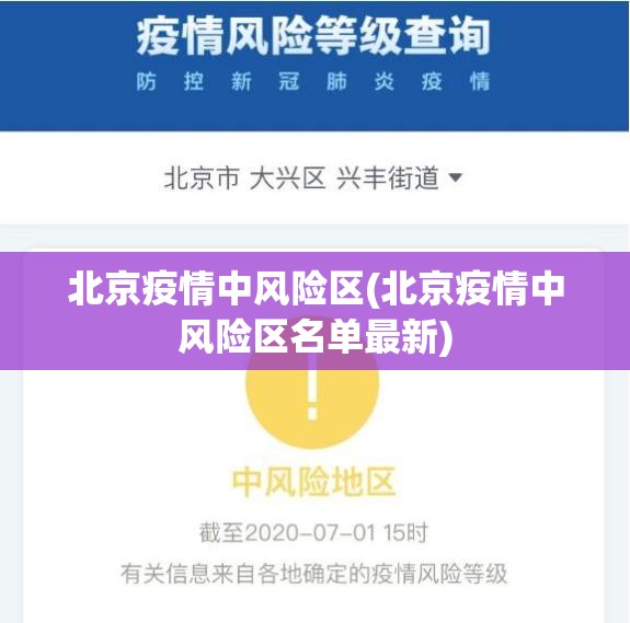 北京疫情中风险区(北京疫情中风险区名单最新) 北京疫情中风险区(北京疫情中风险区名单最新)